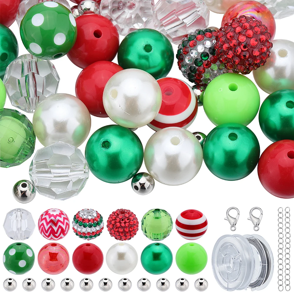 Christmas DIY Round Acrylic Resin Beaded Bracelets Jewelry Set Mixed Color 20~53x19~53mm Hole: 3mm
Christmas DIY Round Acrylic Resin Beaded Bracelets Jewelry Set Mixed Color 20~53x19~53mm Hole: 3mm