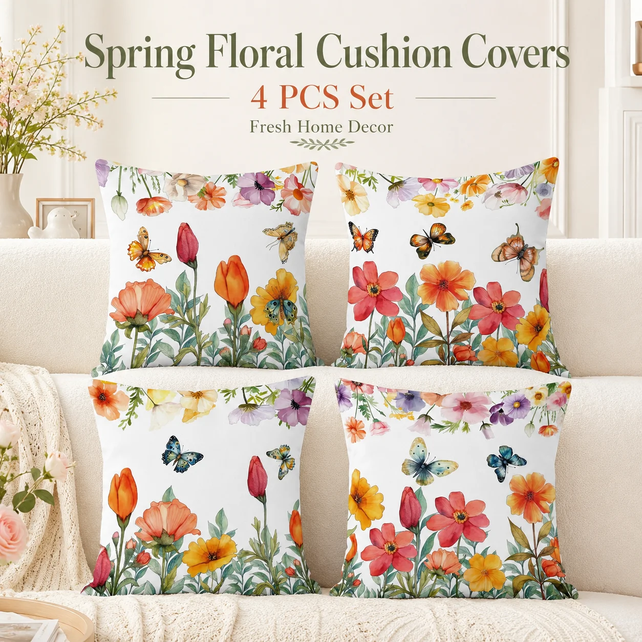 Coussin Cushion Covers 4 Pcs 2D Flat Printed Peach Skin Pillowcase Pillow Cover Room Decor Summer Flower Fresh Sofa Chair
Coussin Cushion Covers 4 Pcs 2D Flat Printed Peach Skin Pillowcase Pillow Cover Room Decor Summer Flower Fresh Sofa Chair