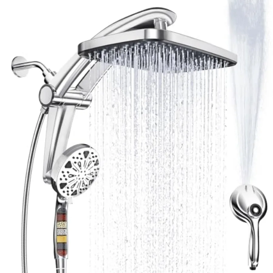Rain Shower Head with filtered Handheld High Pressure rainfall Shower Heads with Handheld Spray Combo Adjustable one-piece stan
Rain Shower Head with filtered Handheld High Pressure rainfall Shower Heads with Handheld Spray Combo Adjustable one-piece stan