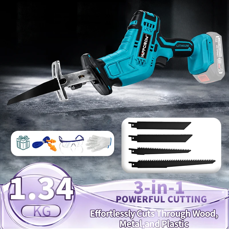 SINOVCLE 3-in-1 Cutting Cordless Electric Saw Wood Metal Lightweight Chainsaw Tool with 4 Saw Blades For Makita 18V(No Battery)
SINOVCLE 3-in-1 Cutting Cordless Electric Saw Wood Metal Lightweight Chainsaw Tool with 4 Saw Blades For Makita 18V(No Battery)