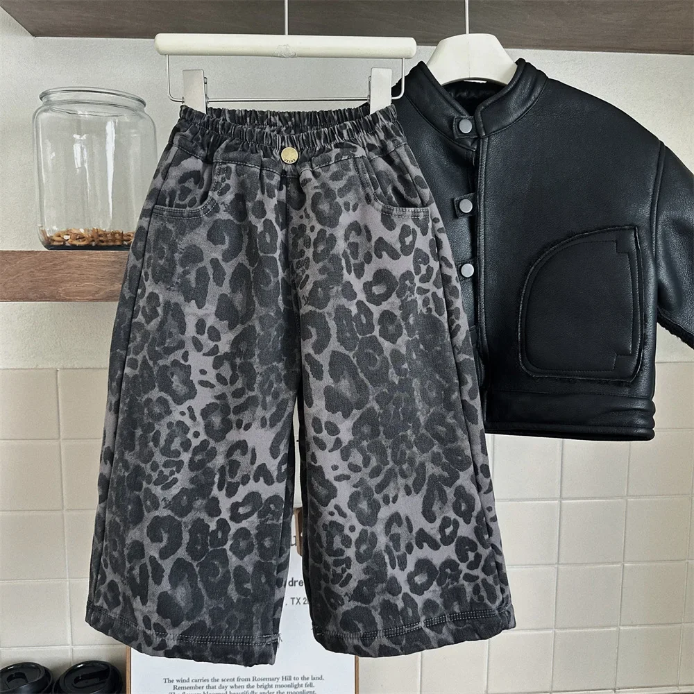 Children Clothing Vintage Fleece Straight Pants 2024 Winter New Boys Girls Fashion Leopard Print All Matching Casual Pants
Children Clothing Vintage Fleece Straight Pants 2024 Winter New Boys Girls Fashion Leopard Print All Matching Casual Pants