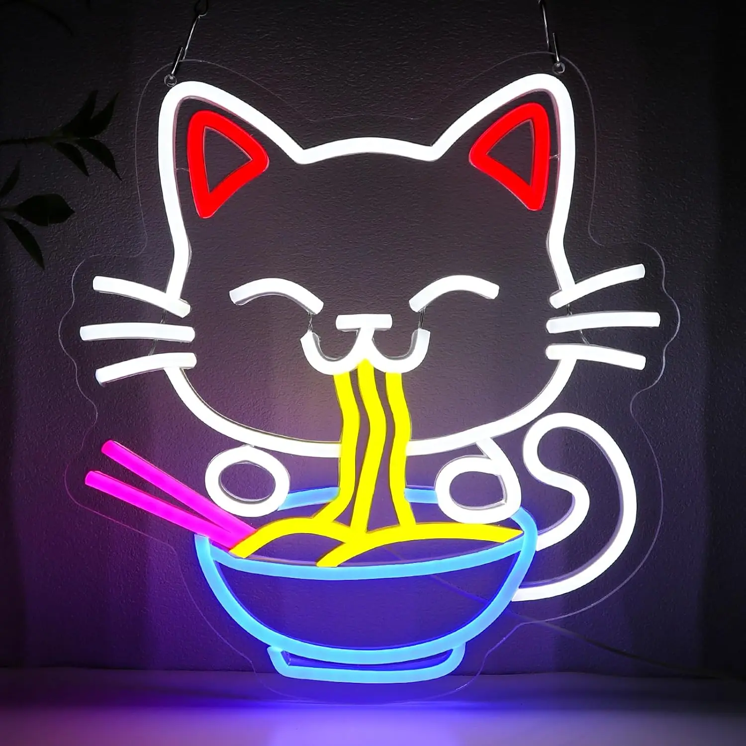 Ramen Theme Cat Glowing Neon Sign USB Powered Business Sign for Food Store Kitchen Indoor Party Wall Ornament
Ramen Theme Cat Glowing Neon Sign USB Powered Business Sign for Food Store Kitchen Indoor Party Wall Ornament
