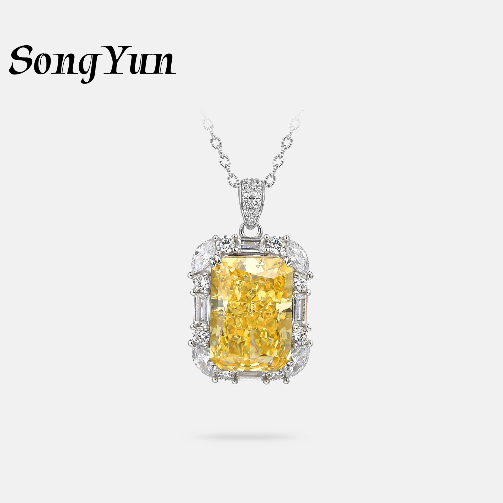 SongYun Jewelry 925 Sterling Silver Pendant Necklace Yellow Gemstones High Carbon Gemstones 925 Pure Silver Necklace Accessories
SongYun Jewelry 925 Sterling Silver Pendant Necklace Yellow Gemstones High Carbon Gemstones 925 Pure Silver Necklace Accessories