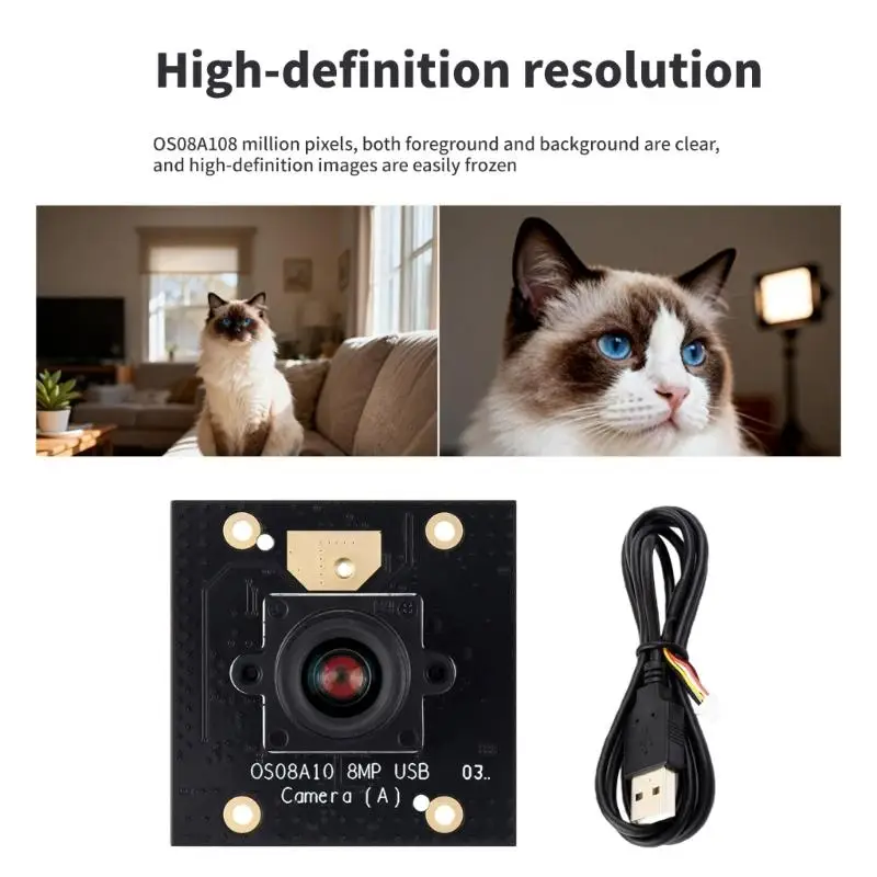 652F Industrial OS08A10 8MP Camera Module Shutter 68 Degree Wide Angled For Fast Object Detection Accessories