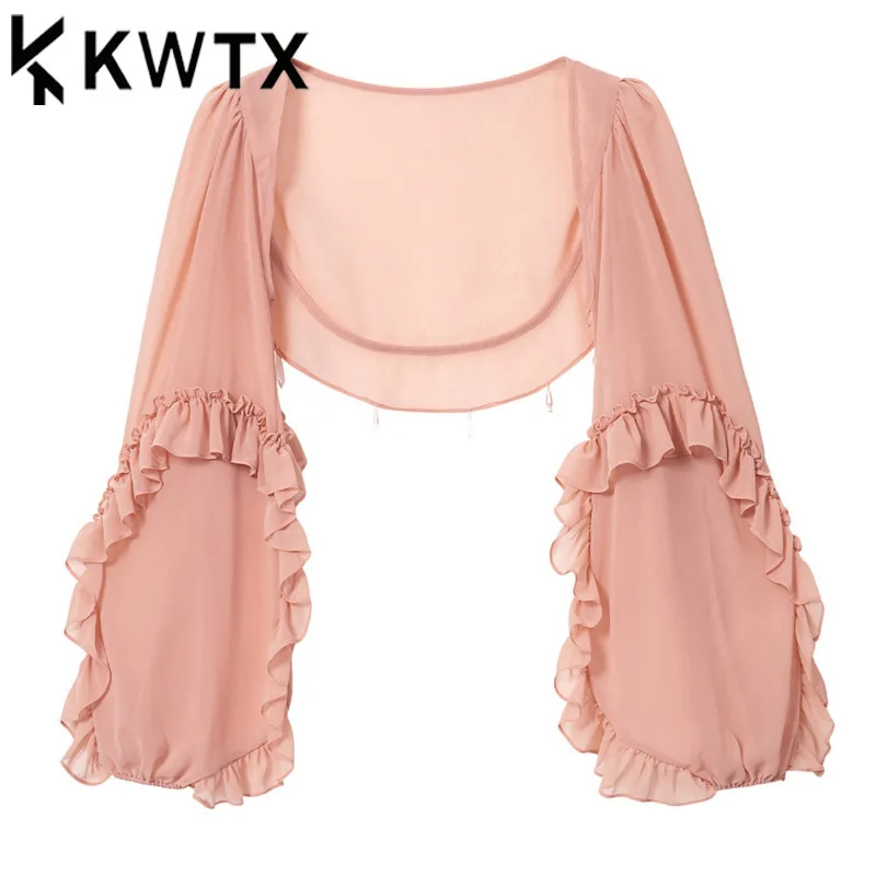 KWTX 2026 New Women's Beaded Chiffon Ruffle Sun-Protective Evening Banquet Elegant Party Blouse Sheer Glowing Cardigan Shirt
KWTX 2026 New Women's Beaded Chiffon Ruffle Sun-Protective Evening Banquet Elegant Party Blouse Sheer Glowing Cardigan Shirt