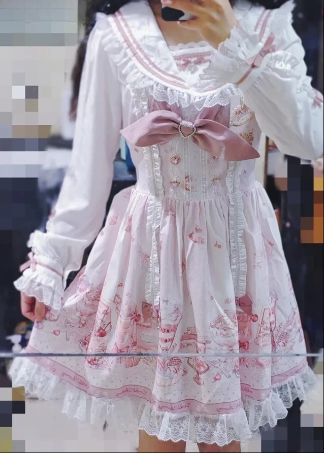 Japanese Original OP Long-sleeved Navy Collar Printed High-waisted Dress Mine Mass-produced Sweet Girls Slimming Lace Dresses
Japanese Original OP Long-sleeved Navy Collar Printed High-waisted Dress Mine Mass-produced Sweet Girls Slimming Lace Dresses