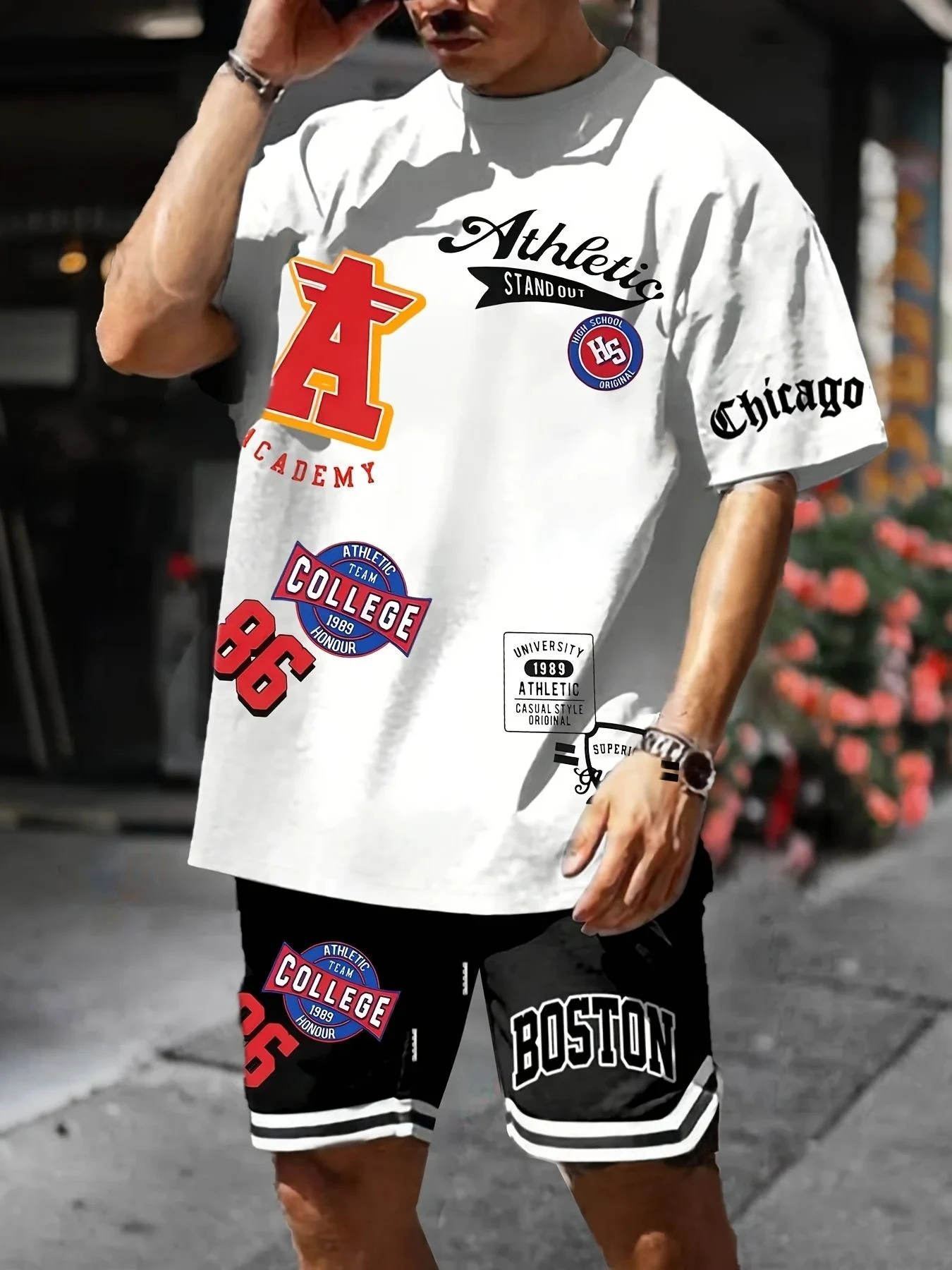 Fashionable men's new summer quick drying soft top outdoor street men's sports and leisure T-shirt shorts set
Fashionable men's new summer quick drying soft top outdoor street men's sports and leisure T-shirt shorts set