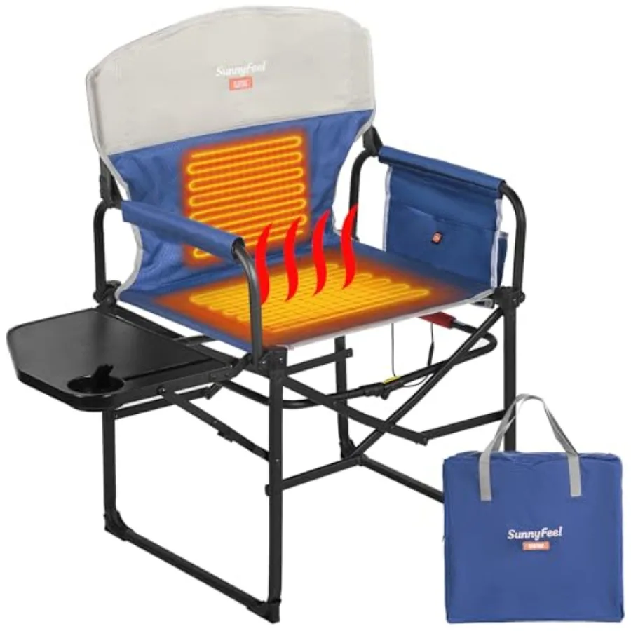 Heated Camping Directors Chair, Heavy Duty, Oversized Outdoor Portable Heating Folding Chair with Side Table, Pocket for Beach,
Heated Camping Directors Chair, Heavy Duty, Oversized Outdoor Portable Heating Folding Chair with Side Table, Pocket for Beach,