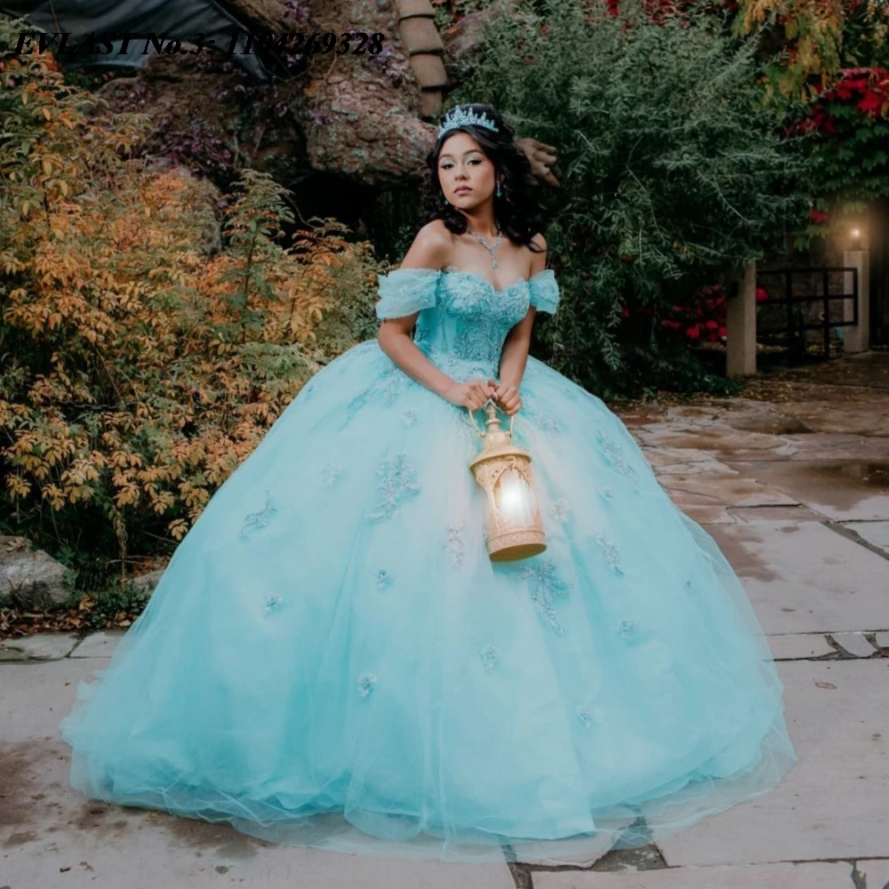 EVLAST индивидуальное мятное платье Quinceanera 2025 года, бальное платье, кружевной корсет с цветочной аппликацией и бисером, Sweet 16, Vestidos De 15 Anos E3Q720
EVLAST индивидуальное мятное платье Quinceanera 2025 года, бальное платье, кружевной корсет с цветочной аппликацией и бисером, Sweet 16, Vestidos De 15 Anos E3Q720