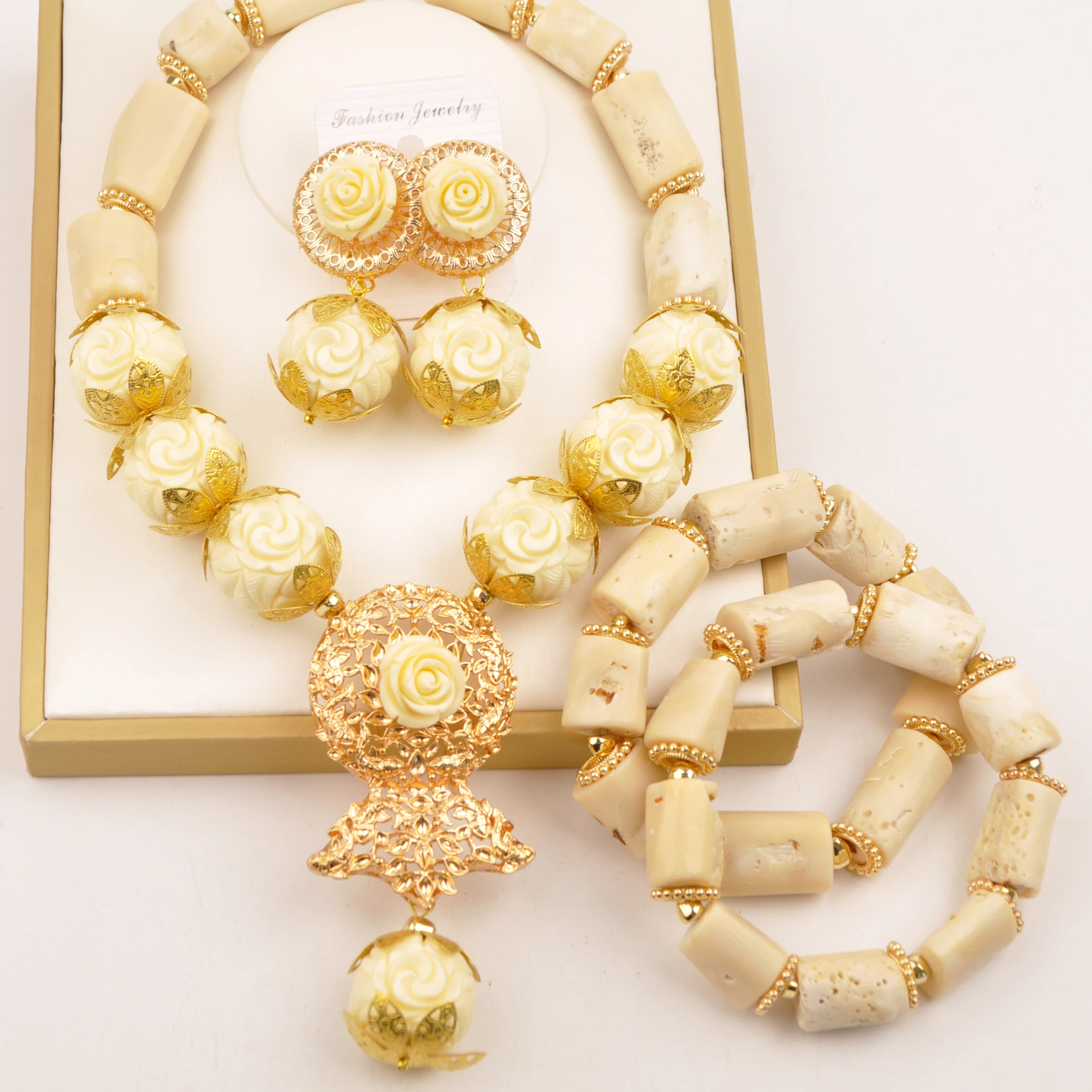 New Design White Natural Coral Necklace Bracelet Earrings African Beads Jewelry Set
New Design White Natural Coral Necklace Bracelet Earrings African Beads Jewelry Set