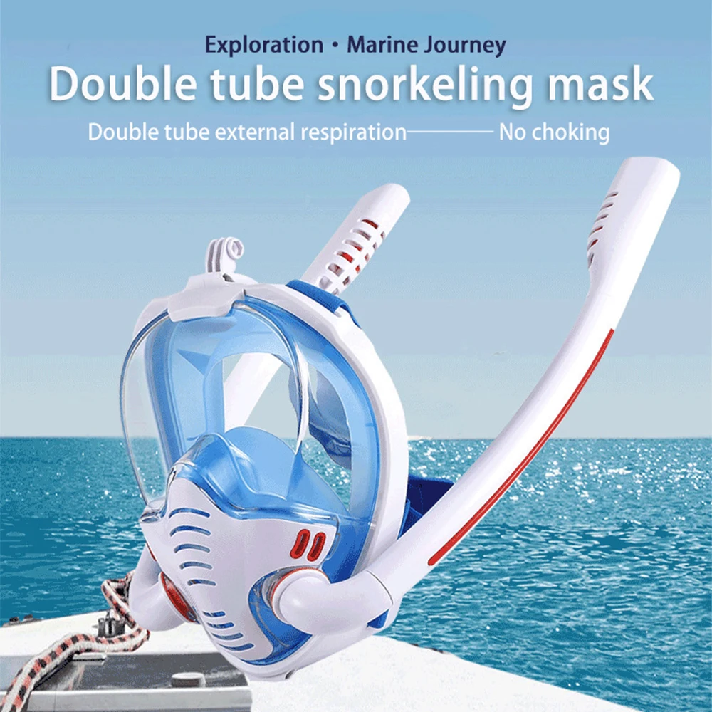 Snorkeling Mask Double Tube Silicone Full Dry Diving Mask Anti-Fog Adult Mask Kid Swimming Underwater Diving Equipment
Snorkeling Mask Double Tube Silicone Full Dry Diving Mask Anti-Fog Adult Mask Kid Swimming Underwater Diving Equipment