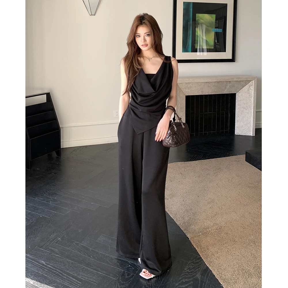 Spring Summer 2025 Women's Casual Wide Leg Pants Set Strapless Neckline Two-Piece Fashionable Comfortable Long Trousers Ensemble
Spring Summer 2025 Women's Casual Wide Leg Pants Set Strapless Neckline Two-Piece Fashionable Comfortable Long Trousers Ensemble