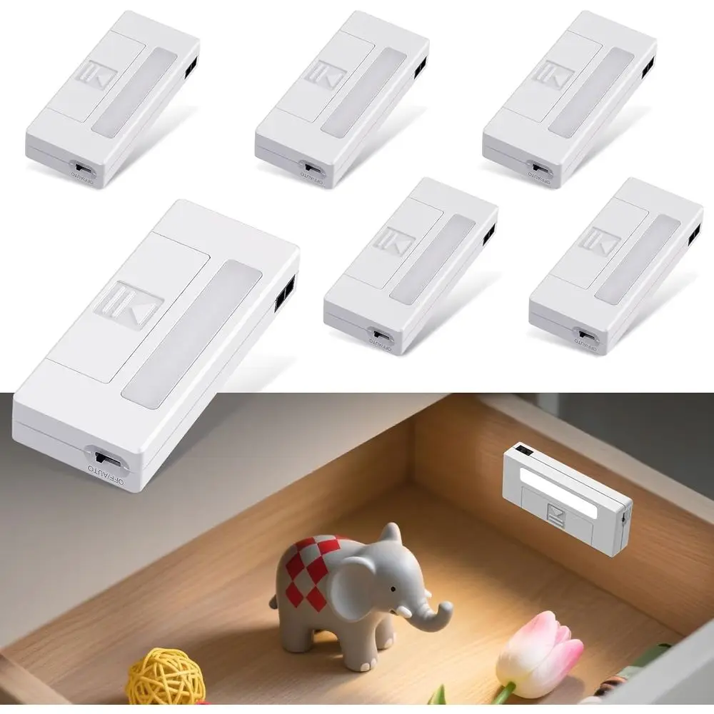 Battery-Powered 6-Pack Door-Activated LED Closet Lights for Kitchen, Pantry, Wardrobe, and More
Battery-Powered 6-Pack Door-Activated LED Closet Lights for Kitchen, Pantry, Wardrobe, and More