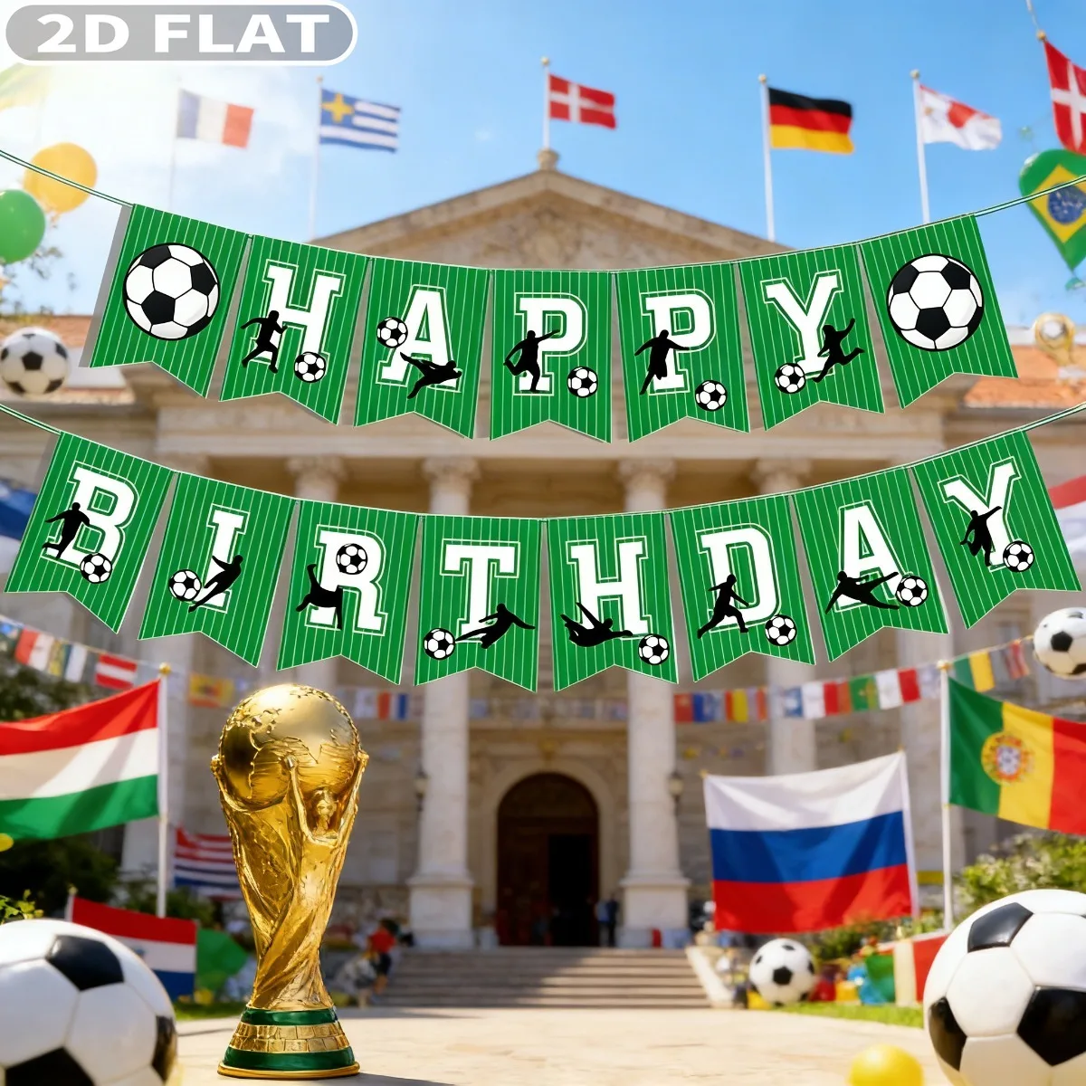 2D FLAT 1pack 15pcs Football Birthday Banner Hanging Ornaments, 4.72x6.3 Inch Polyester Sports Themed Birthday Party Decor
2D FLAT 1pack 15pcs Football Birthday Banner Hanging Ornaments, 4.72x6.3 Inch Polyester Sports Themed Birthday Party Decor