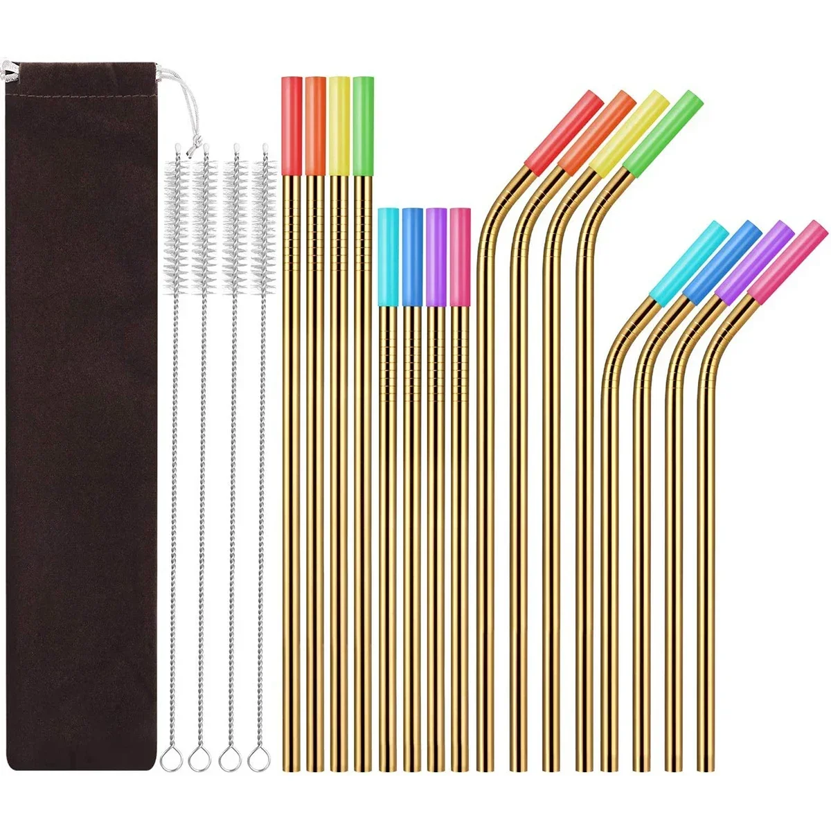 1 set-Stainless Steel Straws Reusable Drinking Straws Colorful Curved Straight Straws with Cleaning Brush Storage Bag
1 set-Stainless Steel Straws Reusable Drinking Straws Colorful Curved Straight Straws with Cleaning Brush Storage Bag