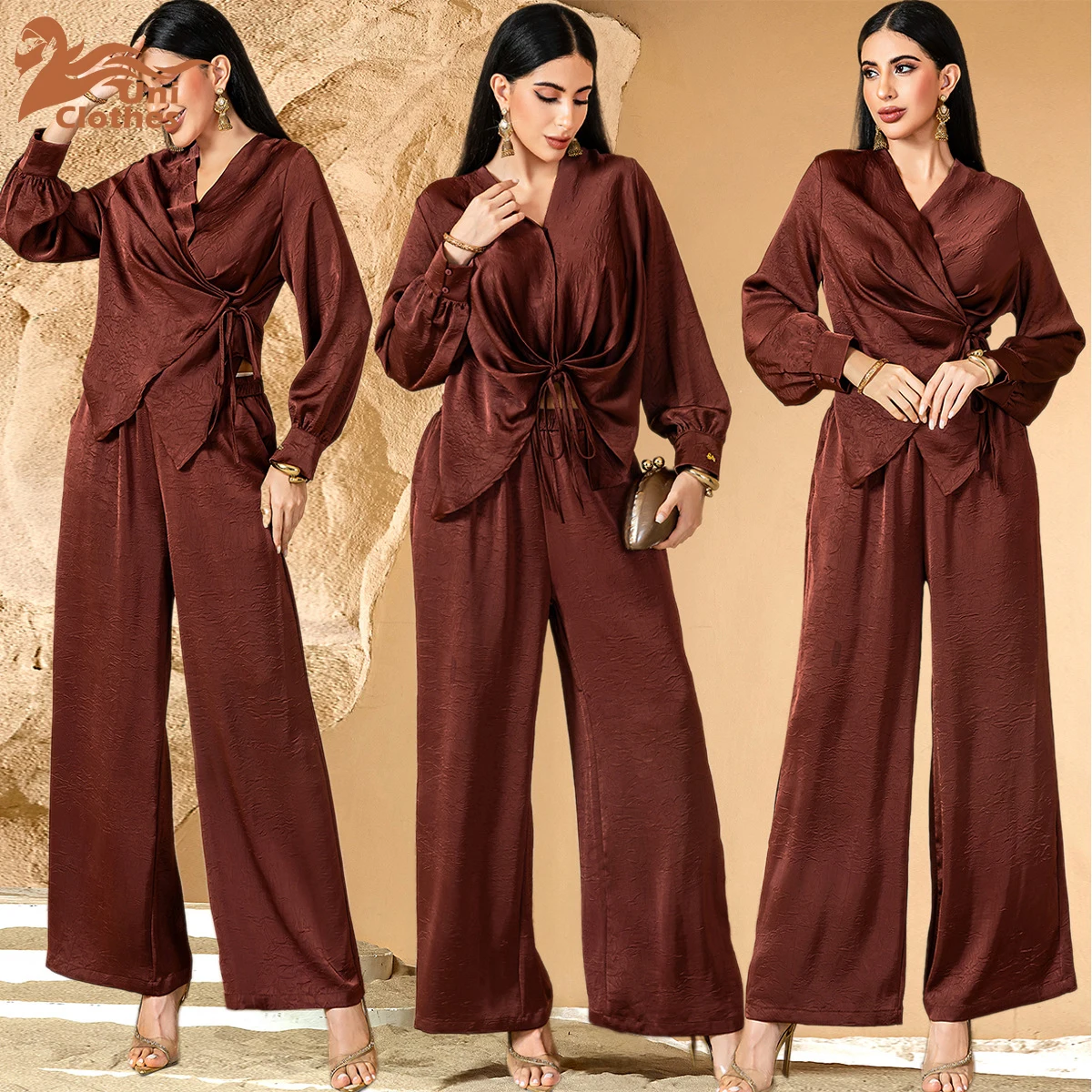 UNI 2025 New Women Satin Tops Pant Suits Matching Set Abaya Islam Clothing Muslim Sets Turkey Musulmans Femme
UNI 2025 New Women Satin Tops Pant Suits Matching Set Abaya Islam Clothing Muslim Sets Turkey Musulmans Femme
