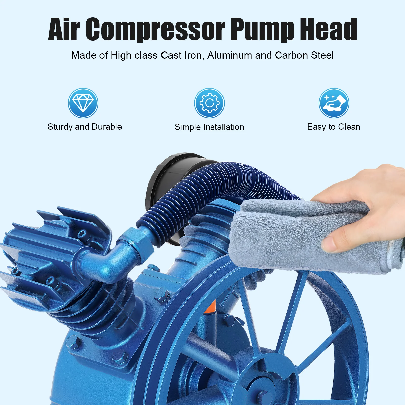 Air Compressor Pump Head Portable 2 Cylinder Air Compressor Pump Head Larger Larger Exhaust Volume 4kw Driving Power
Air Compressor Pump Head Portable 2 Cylinder Air Compressor Pump Head Larger Larger Exhaust Volume 4kw Driving Power