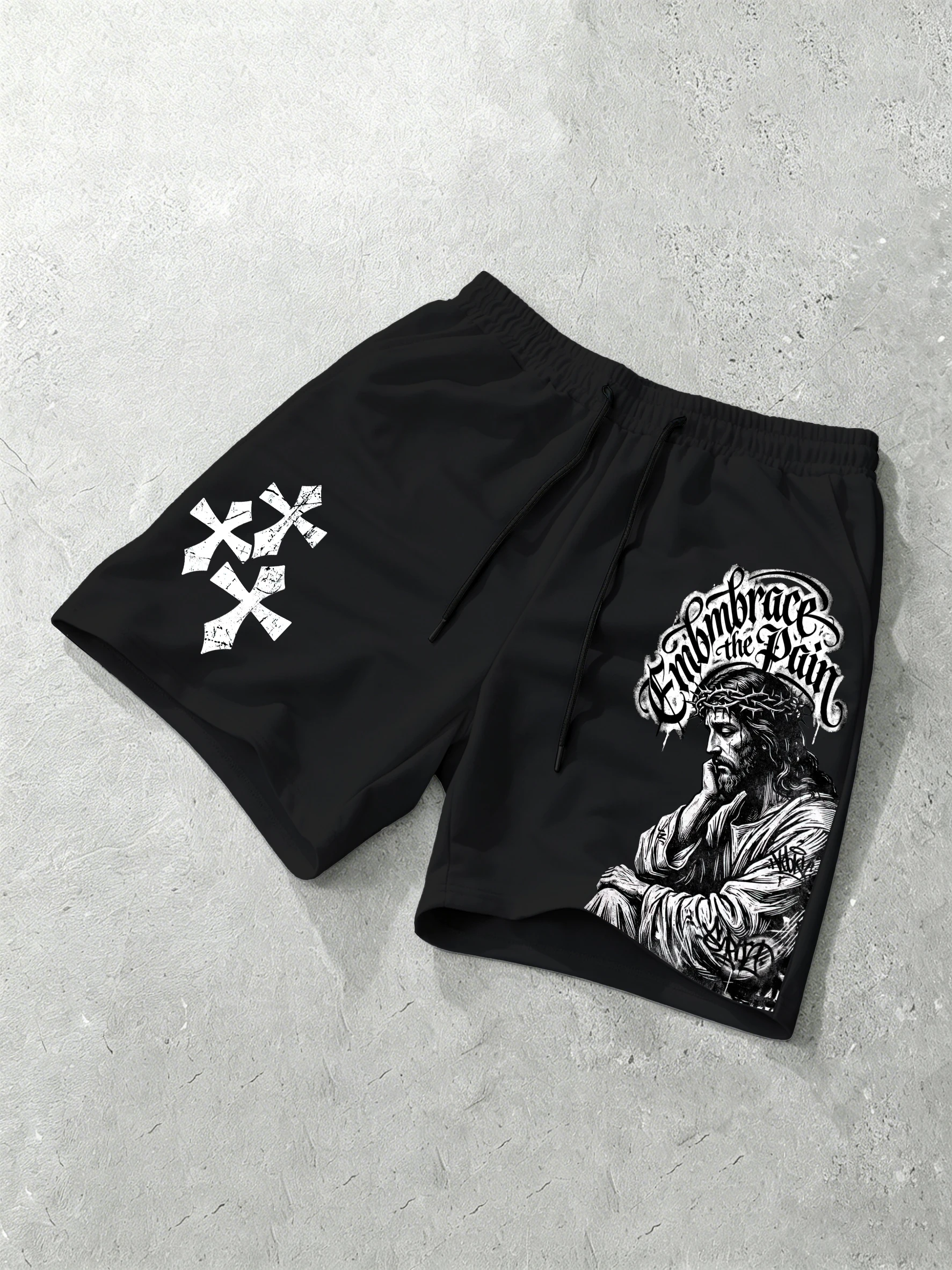 Men's Oversized Gothic Streetwear Shorts Brand Jesus Embrace The Pain Cross Print Polyester Black Multi Color Shorts S-2XL All S
Men's Oversized Gothic Streetwear Shorts Brand Jesus Embrace The Pain Cross Print Polyester Black Multi Color Shorts S-2XL All S