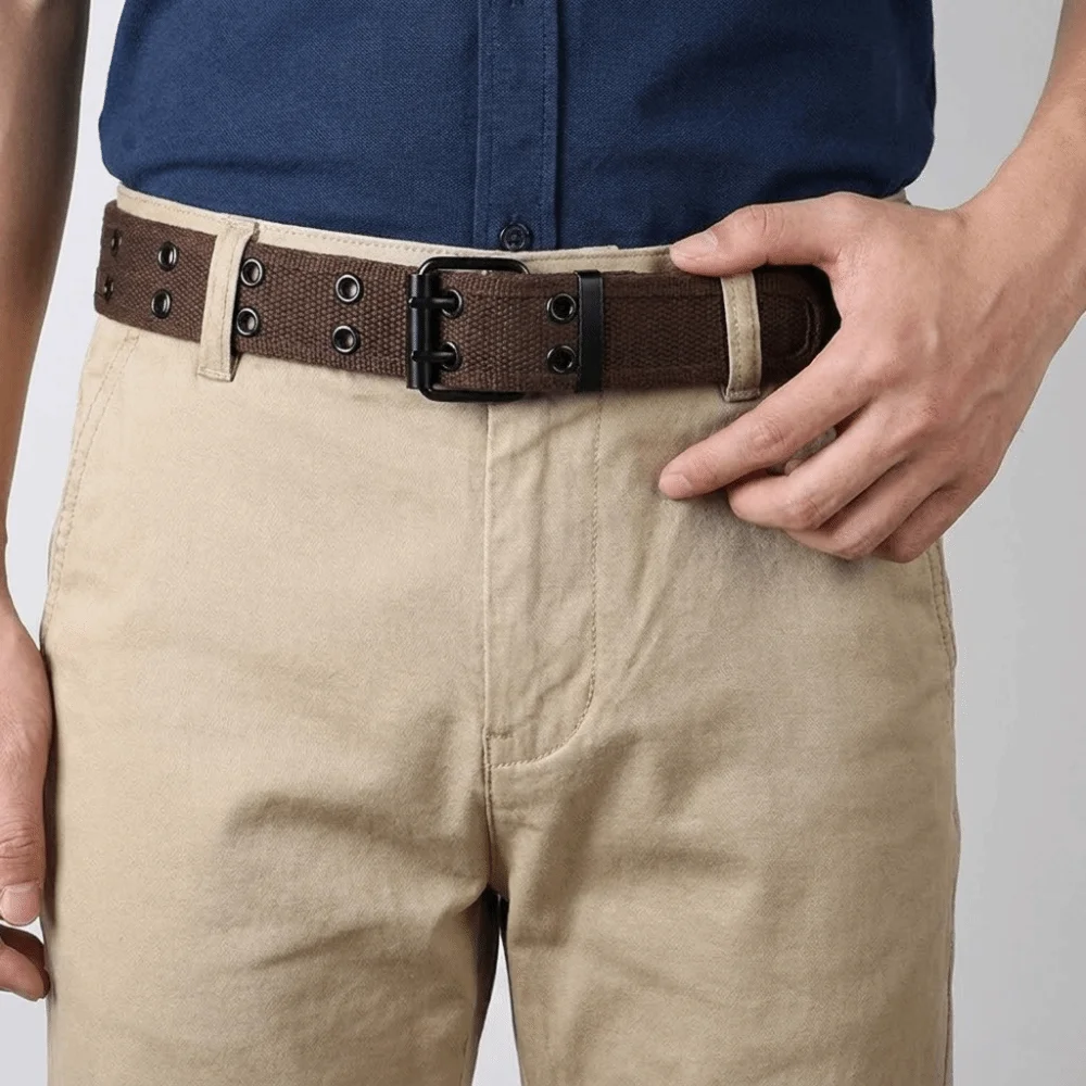 Outdoor Double Row Canvas Waist Belt Woven Metal Buckle Men's Belt Needle Buckle Korean Style Woven Belts Jeans Wear
Outdoor Double Row Canvas Waist Belt Woven Metal Buckle Men's Belt Needle Buckle Korean Style Woven Belts Jeans Wear