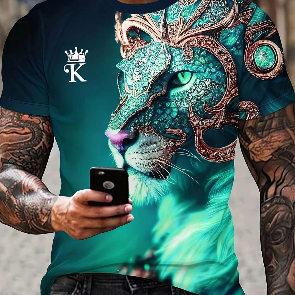 Tiger Men's T-shirt Summer Outdoor Fashion Round Neck Short Sleeve Top Animal Printed Pattern OverSize Loose Men's Clothing
Tiger Men's T-shirt Summer Outdoor Fashion Round Neck Short Sleeve Top Animal Printed Pattern OverSize Loose Men's Clothing