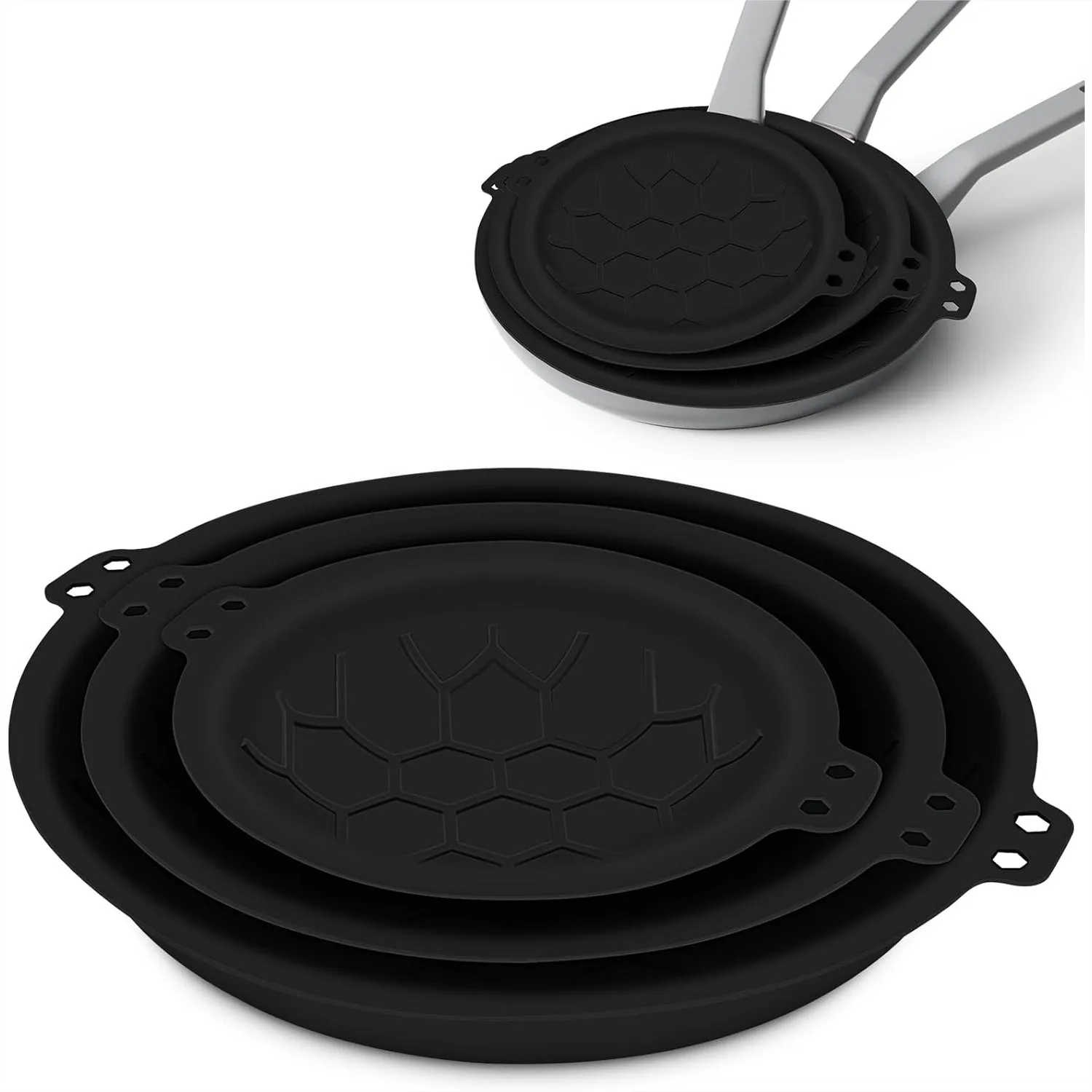 3-Piece Silicone Pan Protectors 8 10 12 Inch, Pan Separators for Stacking Nonstick Frying Pans, Dishwasher Safe, Black
3-Piece Silicone Pan Protectors 8 10 12 Inch, Pan Separators for Stacking Nonstick Frying Pans, Dishwasher Safe, Black