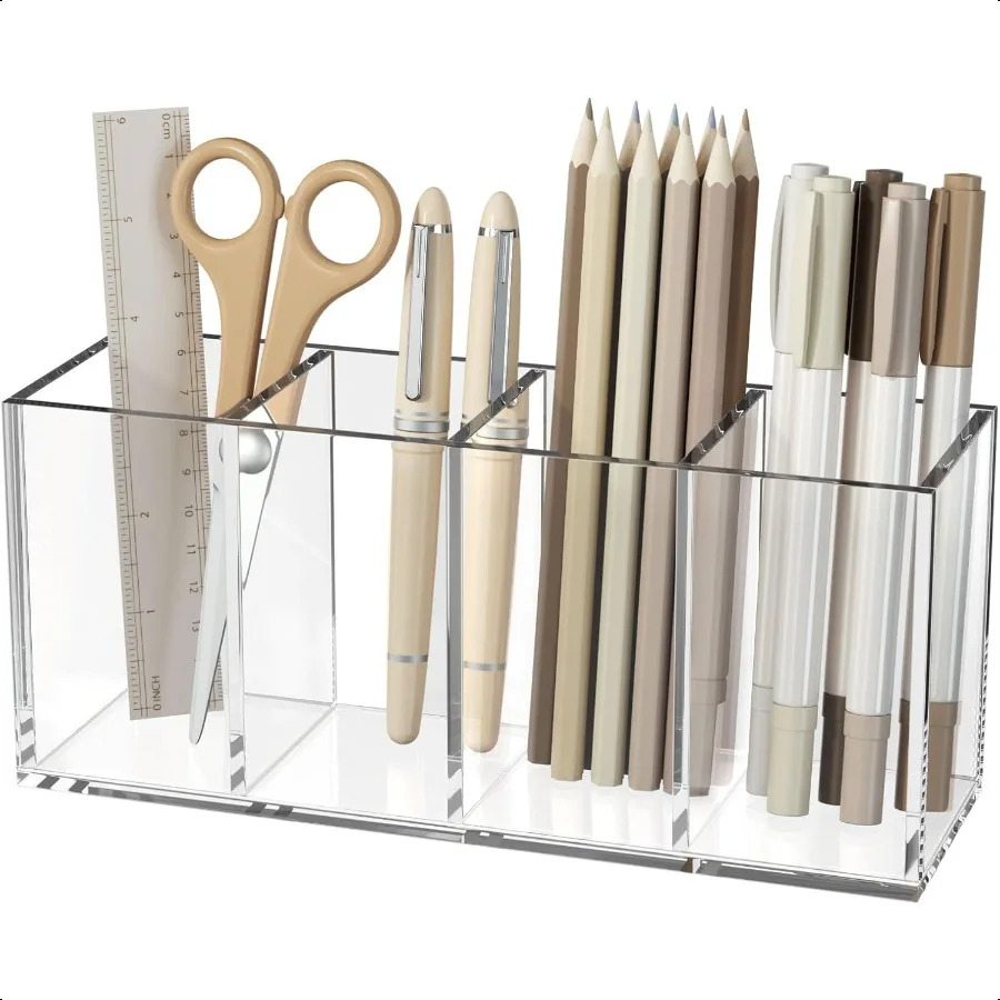 Acrylic Pen Holder 4 Compartments Clear Pencil Organizer Cup for Countertop Desk Accessory Storage
Acrylic Pen Holder 4 Compartments Clear Pencil Organizer Cup for Countertop Desk Accessory Storage