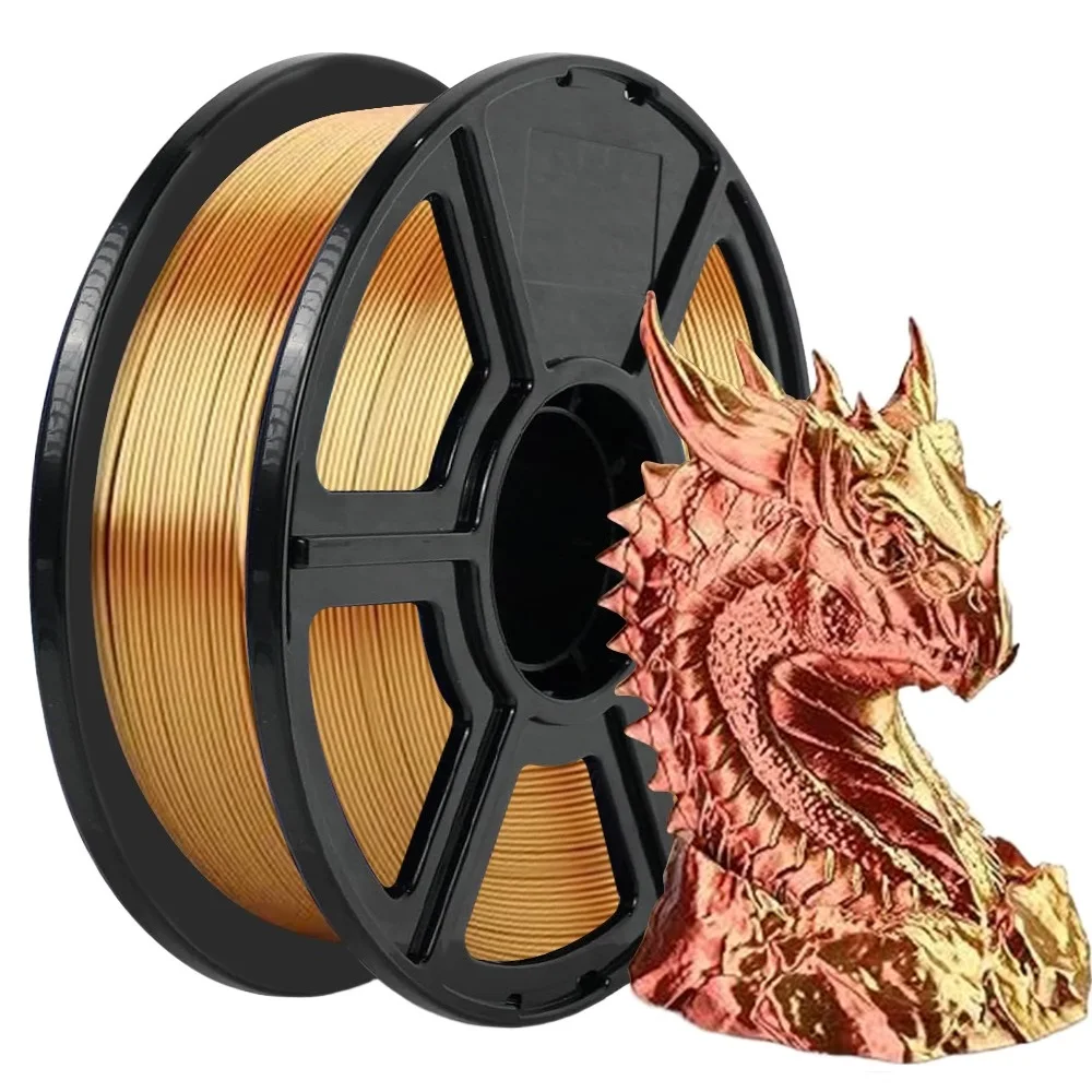 New Dual Color Filament Silk PLA 1.75mm 1kg 500g 250g 3D Printer Plastic Material Two Colors Filament PLA Gold Silver Copper
New Dual Color Filament Silk PLA 1.75mm 1kg 500g 250g 3D Printer Plastic Material Two Colors Filament PLA Gold Silver Copper