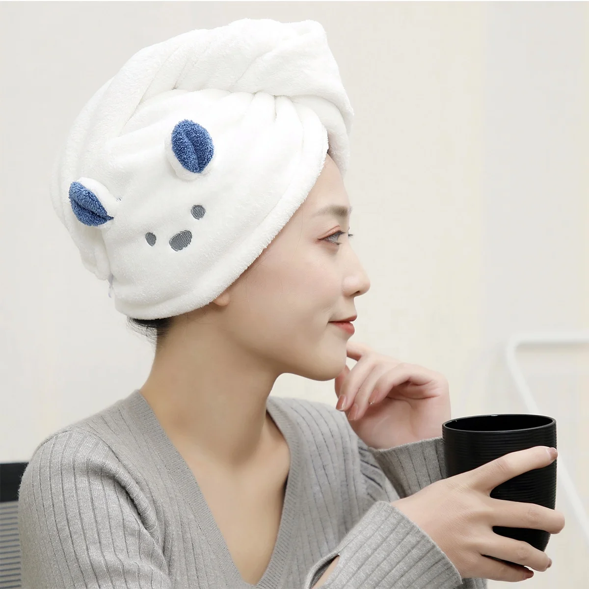 High Quality Custom Women Bathing Headwear Cartoon Cute Shower Dry Hair Cap
High Quality Custom Women Bathing Headwear Cartoon Cute Shower Dry Hair Cap