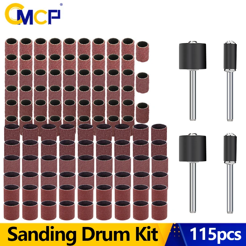 CMCP 115pcs Sanding Drum Kit Grit #60 #120 #320 Sanding Band with Mandrels for Dremel Accessories Drill Nail Woodworking
CMCP 115pcs Sanding Drum Kit Grit #60 #120 #320 Sanding Band with Mandrels for Dremel Accessories Drill Nail Woodworking