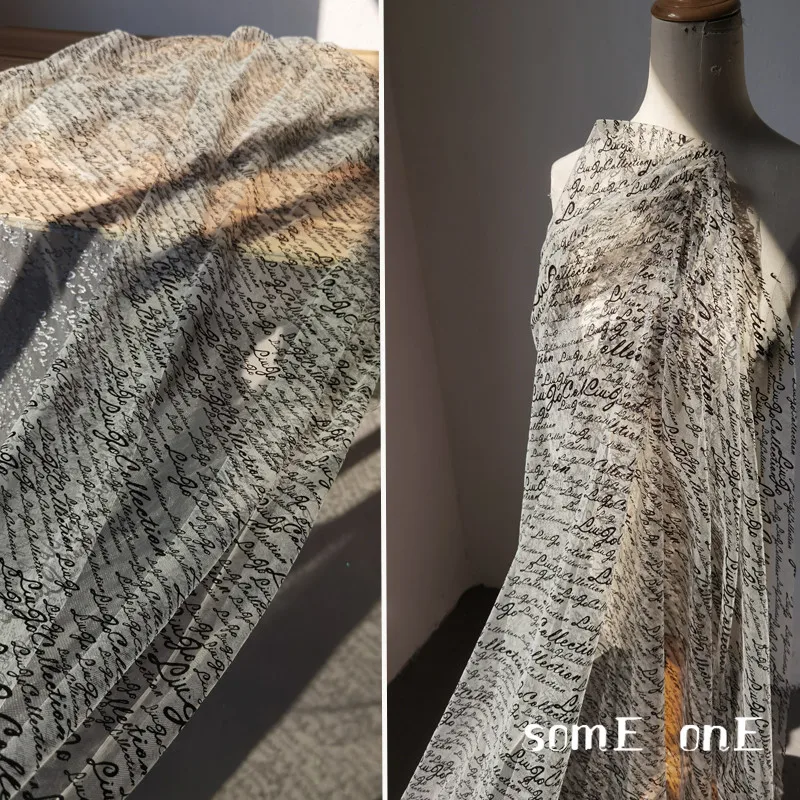 Printed Mesh Tulle Fabric Black Letters White Tulle DIY Patchwork Decor Gown Various Skirt Wedding Dress Designer Fabric
Printed Mesh Tulle Fabric Black Letters White Tulle DIY Patchwork Decor Gown Various Skirt Wedding Dress Designer Fabric