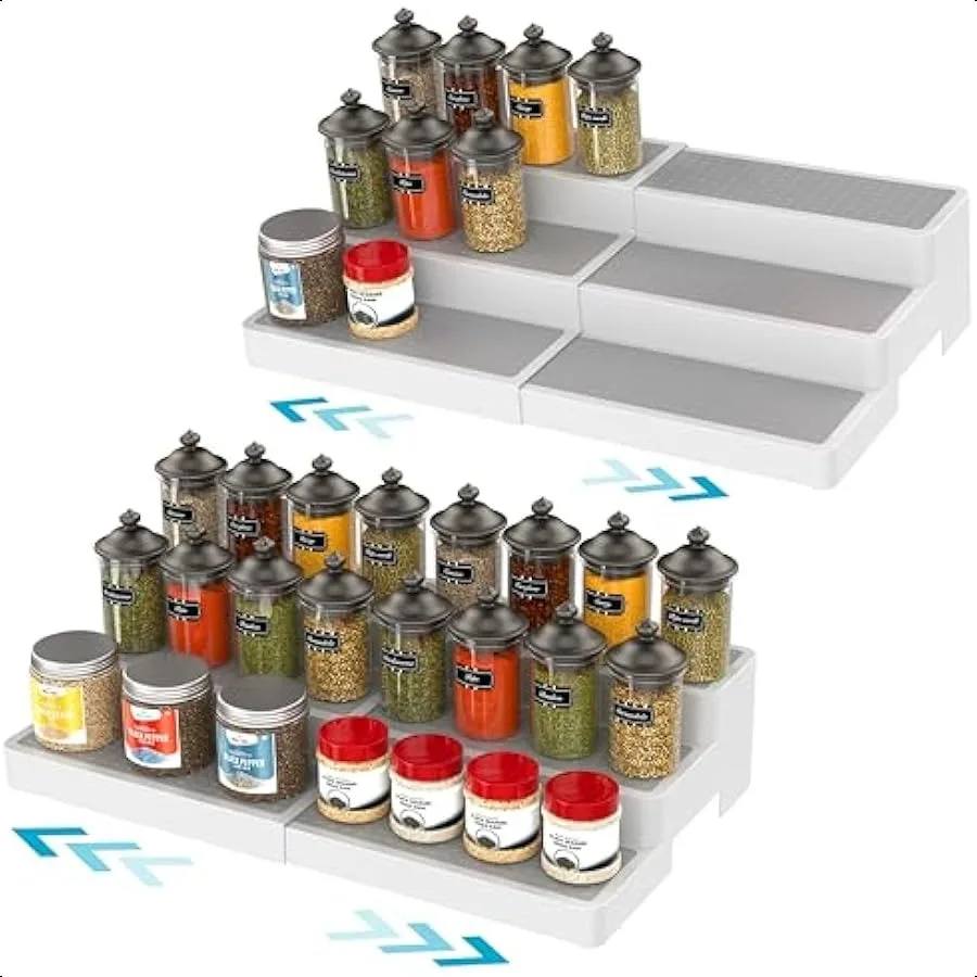 Pack of 2 3Tier Spice Racks Expandable and NonSkid Ideal as Medicine Cabinet Organizers Kitchen Shelf Pantry Organizer and Seas
Pack of 2 3Tier Spice Racks Expandable and NonSkid Ideal as Medicine Cabinet Organizers Kitchen Shelf Pantry Organizer and Seas