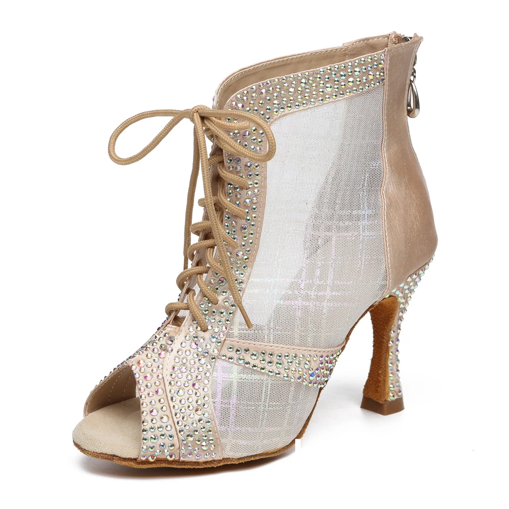 Summer new ladies latin dance shoes bandage open toe all-match black dance boots medium high heel soft sole dance shoes
Summer new ladies latin dance shoes bandage open toe all-match black dance boots medium high heel soft sole dance shoes