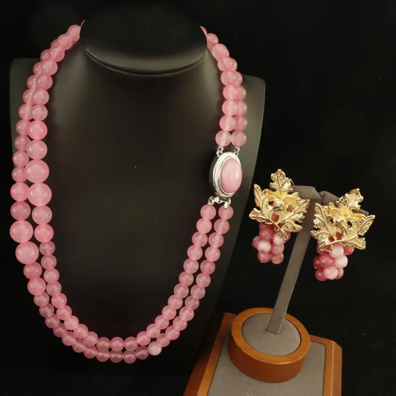 Middle Vintage Retro Oil Painting Style Earrings Necklace Pink Natural Stone Strand Necklace Gradient Smudge Fashion Jewelry
Middle Vintage Retro Oil Painting Style Earrings Necklace Pink Natural Stone Strand Necklace Gradient Smudge Fashion Jewelry