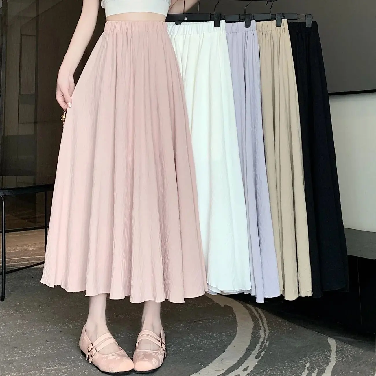 Elegant Linen Cotton Half Skirt in Beige Mid-Length Loose Fitting A-Line Long Skirt for Women Summer New Style Slimming
Elegant Linen Cotton Half Skirt in Beige Mid-Length Loose Fitting A-Line Long Skirt for Women Summer New Style Slimming