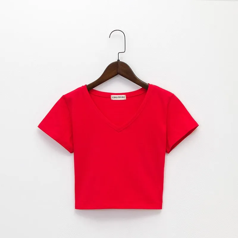 Sexy Super Short V-Neck Crop Top Women's Summer Slim Fit T-Shirt Tight Base Shirt High Waist Top Cotton Commute Style
Sexy Super Short V-Neck Crop Top Women's Summer Slim Fit T-Shirt Tight Base Shirt High Waist Top Cotton Commute Style
