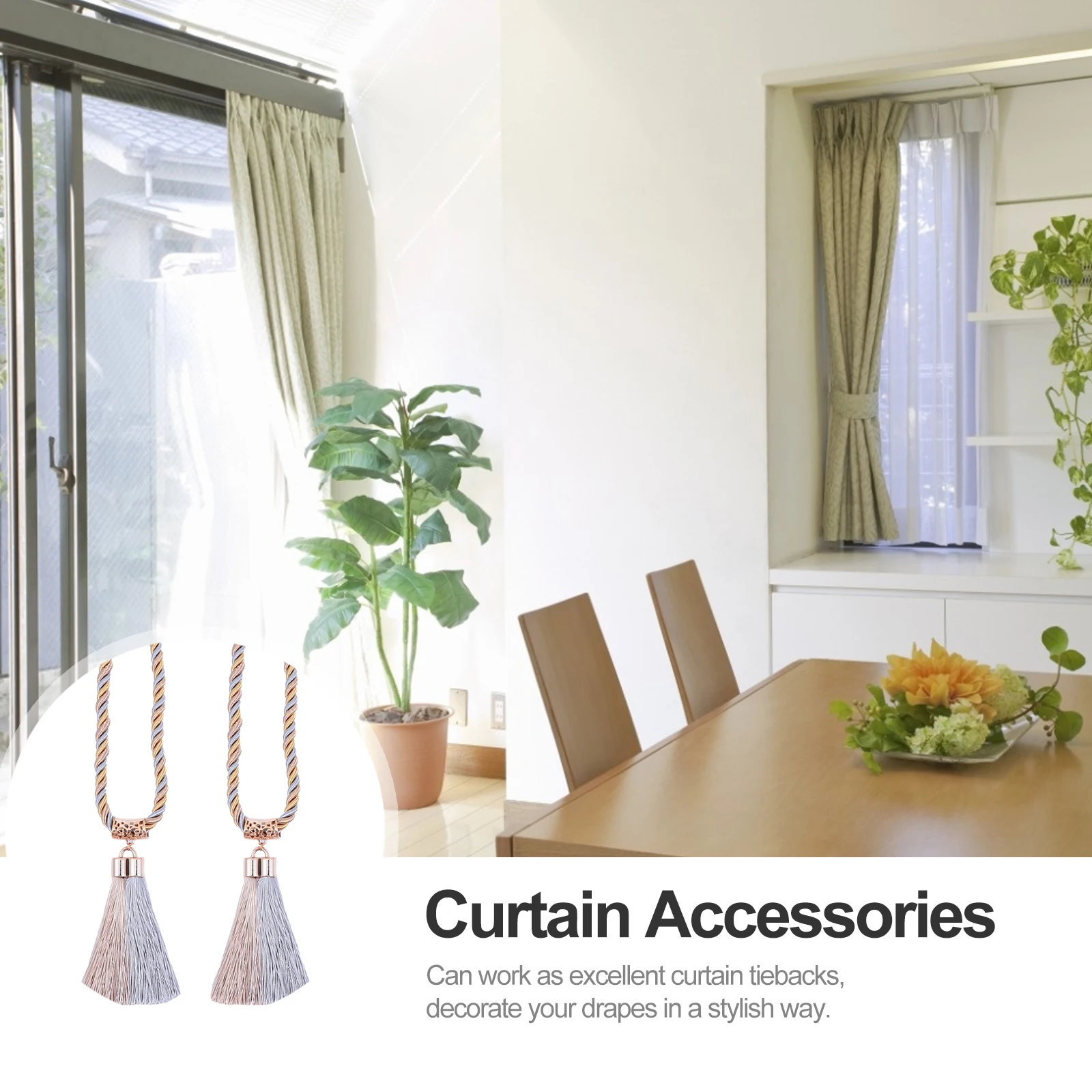Curtain Tiebacks Tassel Holdbacks Braided Rope Lanyards Decorative Accessories for Curtain Tieback Home Window
Curtain Tiebacks Tassel Holdbacks Braided Rope Lanyards Decorative Accessories for Curtain Tieback Home Window
