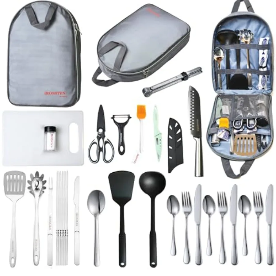 Camping Cooking Utensils Set: Stainless Steel, Black Portable, Lightweight, Heat-Resistant Kit for Campfire, RV, Tent, Picnic,
Camping Cooking Utensils Set: Stainless Steel, Black Portable, Lightweight, Heat-Resistant Kit for Campfire, RV, Tent, Picnic,
