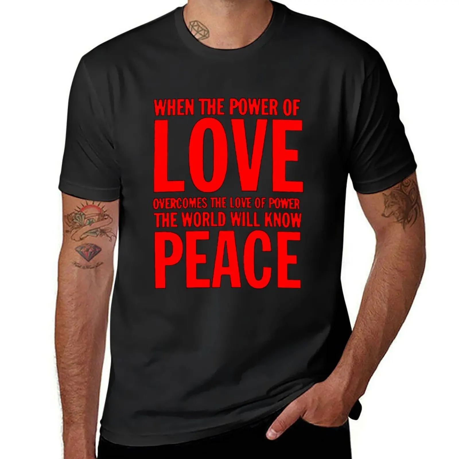 When the power of love overcomes the love of power the world will know peace T-Shirt oversized Men's clothing
When the power of love overcomes the love of power the world will know peace T-Shirt oversized Men's clothing