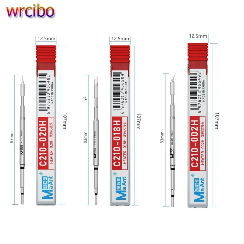 MaAnt C210-002/018/020H универсальные наконечники для паяльной станции T210, совместимые с JBC SUGUN GVM, нагревательный элемент с наконечником железа
MaAnt C210-002/018/020H универсальные наконечники для паяльной станции T210, совместимые с JBC SUGUN GVM, нагревательный элемент с наконечником железа