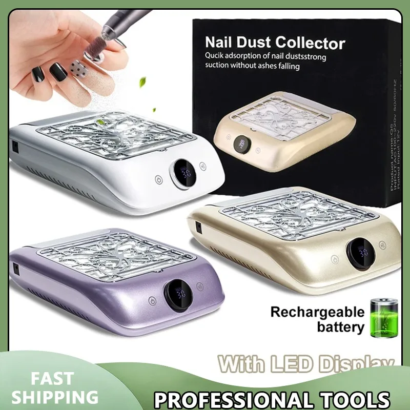 With LED Display Adjustable Speed Powerful Manicure Dust Extractor Tool Cordless Rechargeable Nail Dust Vacuum Collector
With LED Display Adjustable Speed Powerful Manicure Dust Extractor Tool Cordless Rechargeable Nail Dust Vacuum Collector
