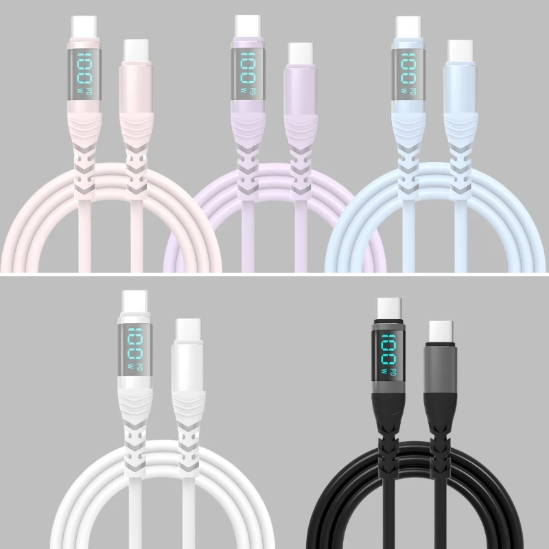 USB C to USB C Charging Cable 100W Digital Display Fast Charging Data Sync Cord for Phone 15 Smartphones Tablets Laptops
USB C to USB C Charging Cable 100W Digital Display Fast Charging Data Sync Cord for Phone 15 Smartphones Tablets Laptops