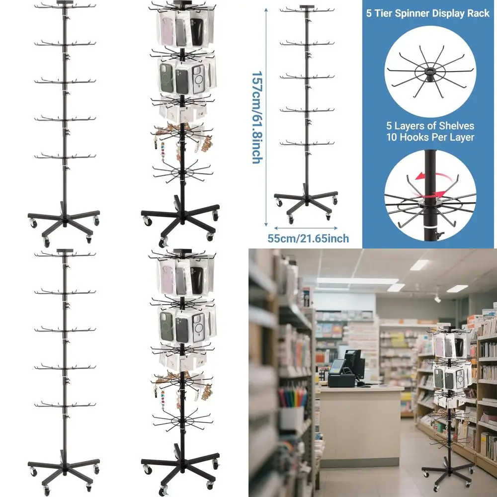 5-Shelf Black Spinner Floor Display Rack
5-Shelf Black Spinner Floor Display Rack