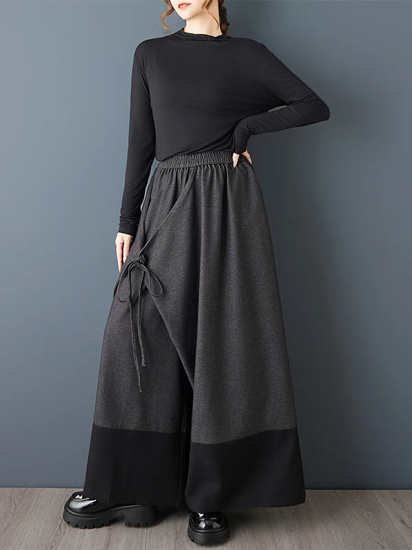 Faionable Loose ey-Bla Spliced Wide Leg Pants Women's Autumn Skirt Pants Street Sle Loose Fit Trousers l Waist
Faionable Loose ey-Bla Spliced Wide Leg Pants Women's Autumn Skirt Pants Street Sle Loose Fit Trousers l Waist