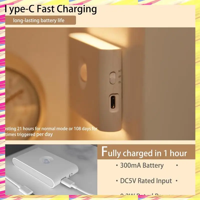 ABJJ Rechargeable Motion Sensor Smart LED Night Light Eye Protection Bedside Lamp For Bedroom Corridor Cabinet Lighting
ABJJ Rechargeable Motion Sensor Smart LED Night Light Eye Protection Bedside Lamp For Bedroom Corridor Cabinet Lighting