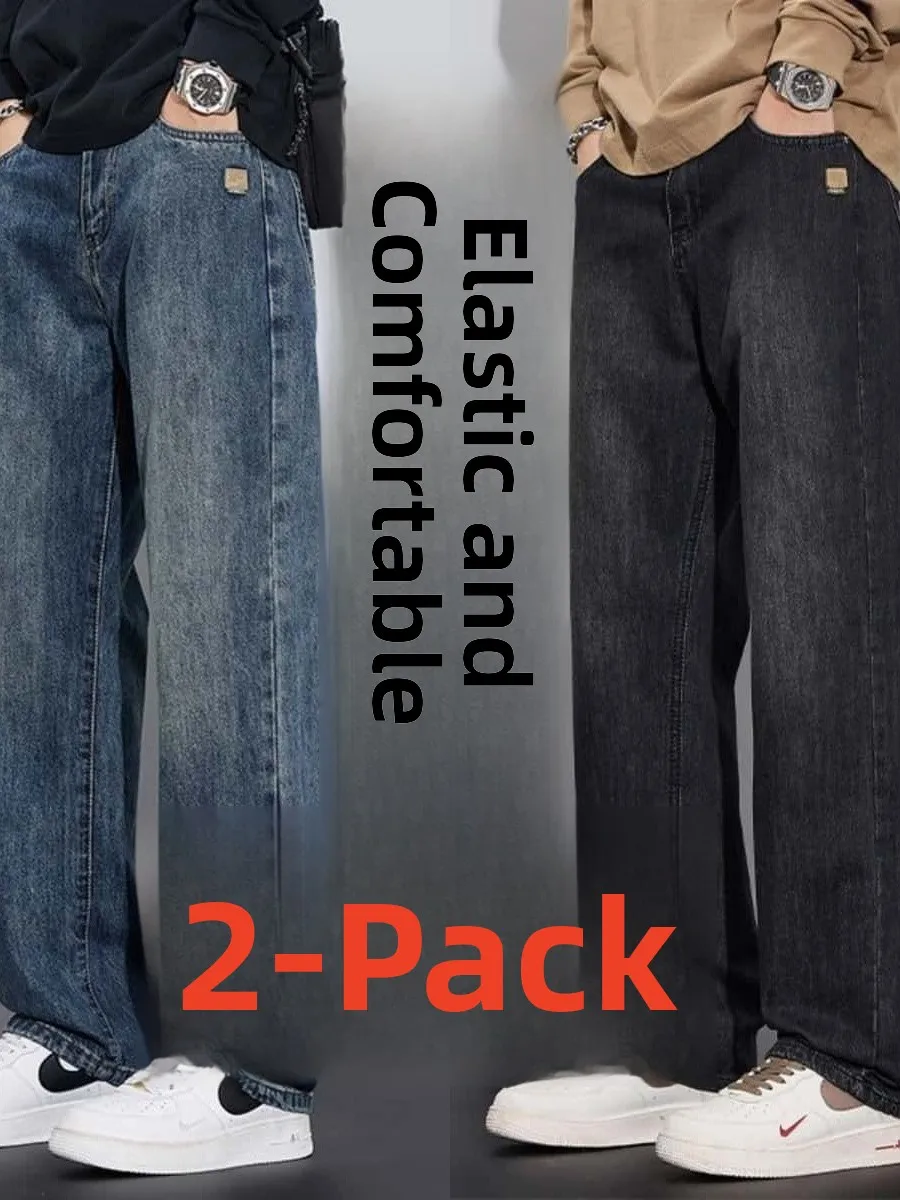 Retro High Elasticity Men's Jeans Loose Straight Leg Casual Work Pants Wear Resistant Spring New Arrival Cotton Stretch Denim
Retro High Elasticity Men's Jeans Loose Straight Leg Casual Work Pants Wear Resistant Spring New Arrival Cotton Stretch Denim