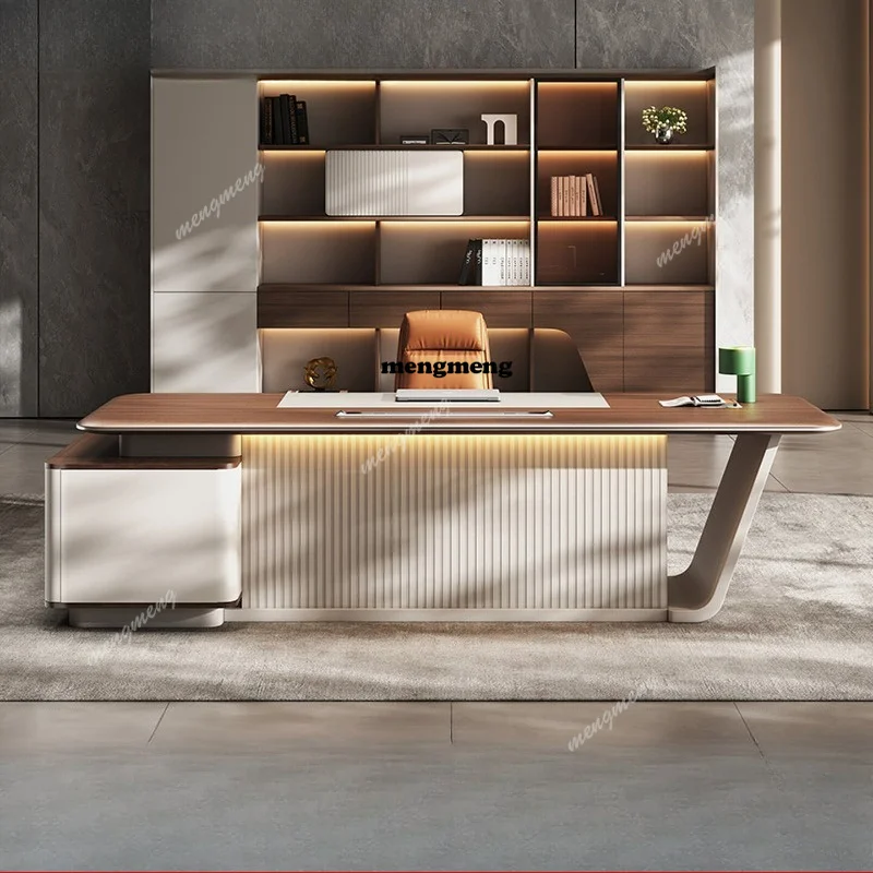Boss Office Desk and Chair Combination Chinese Simple Modern Light Luxury High-end Office President Chairperson Daban Desk
Boss Office Desk and Chair Combination Chinese Simple Modern Light Luxury High-end Office President Chairperson Daban Desk