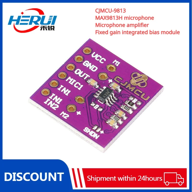 CJMCU-9813 MAX9813H microphone Microphone amplifier Fixed gain integrated bias module
CJMCU-9813 MAX9813H microphone Microphone amplifier Fixed gain integrated bias module