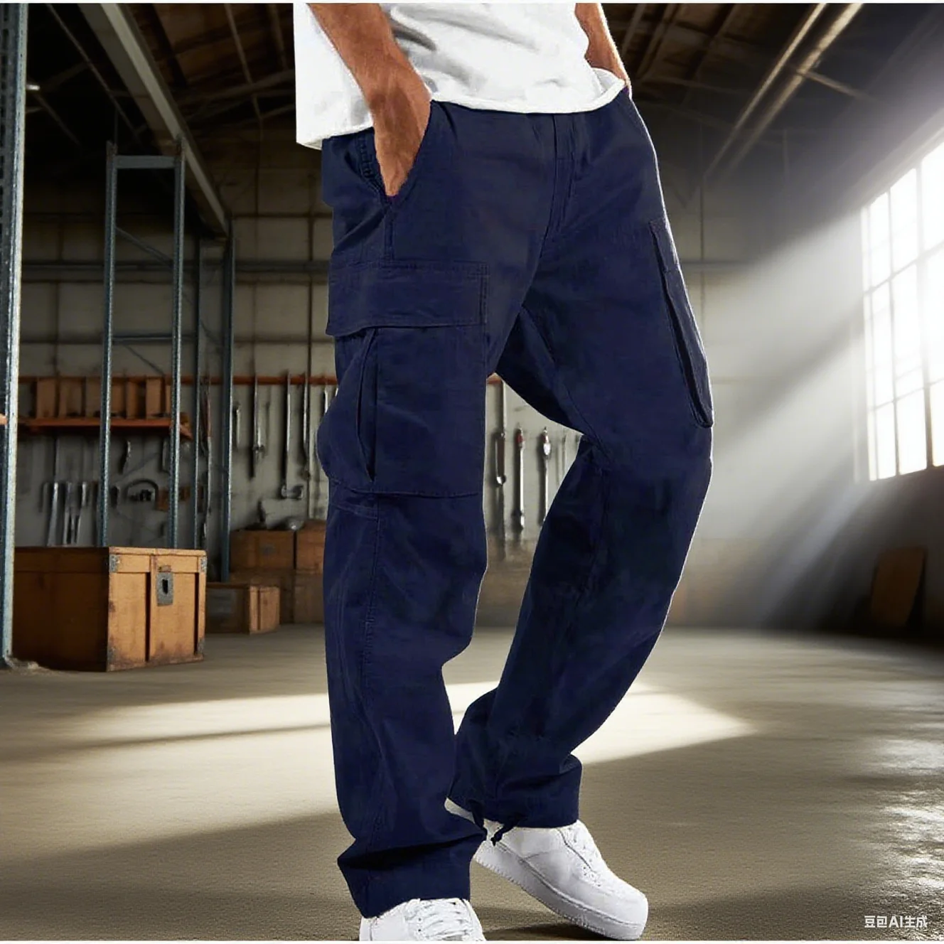 eep blue workwear pants with classic multi pocket design, featuring large capacity three-dimensional pockets on both thighs pair
eep blue workwear pants with classic multi pocket design, featuring large capacity three-dimensional pockets on both thighs pair