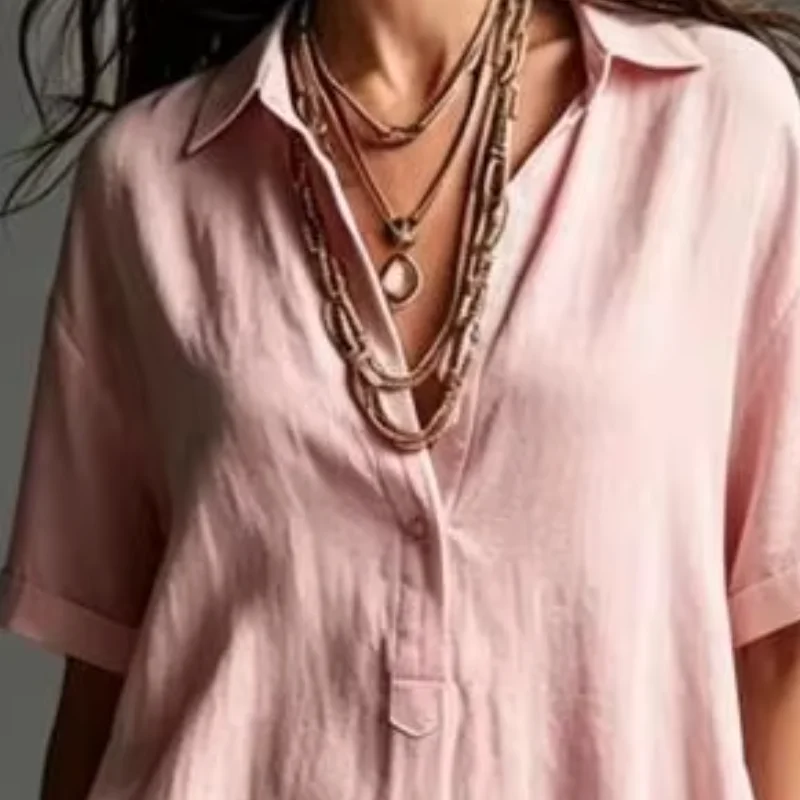Summer Cotton Linen Dress for Women, Loose Fit Mid-length Dress Simple Style Button Up Lapel V Neck Flowy Maxi Dress
Summer Cotton Linen Dress for Women, Loose Fit Mid-length Dress Simple Style Button Up Lapel V Neck Flowy Maxi Dress