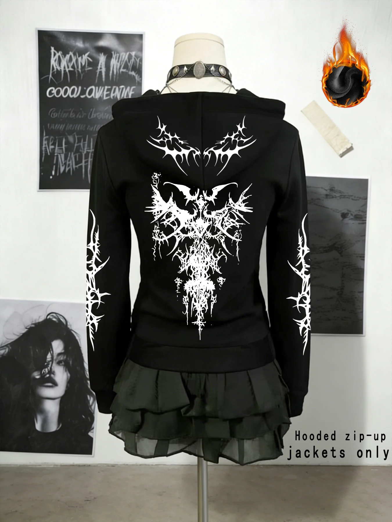 Зимняя куртка Y2k с готическим принтом, толстая тяжелая бархатная черная куртка на молнии с капюшоном, тонкая темпераментная женская куртка в повседневном стиле для ленивых поездок на работу
Зимняя куртка Y2k с готическим принтом, толстая тяжелая бархатная черная куртка на молнии с капюшоном, тонкая темпераментная женская куртка в повседневном стиле для ленивых поездок на работу